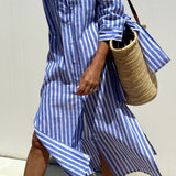 Sophia | Timeless Striped Shirt Dress with Elegant Comfort