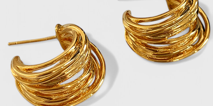 C-Shaped Hoop Earrings