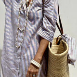Sophia | Timeless Striped Shirt Dress with Elegant Comfort