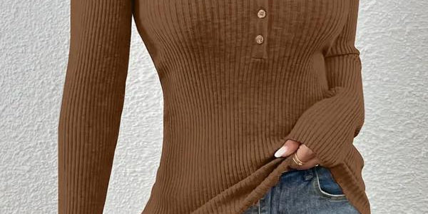 SHASHA™ - Elegant Chic Slim Fit Long Sleeve Round Neck Tops