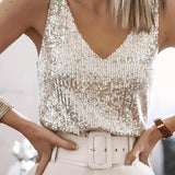 GRACE™ - Glitter Sequin V Neck Tank Top for Summer Nights