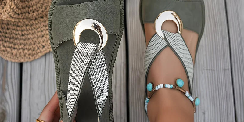 Skylar | Flat Sandals With Metal Buckle