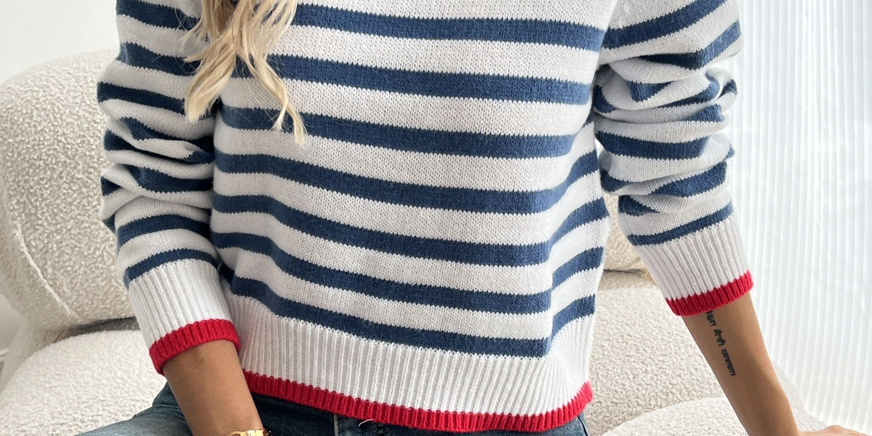 Mary | Striped Crewneck