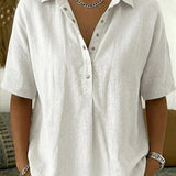 Arabella - Relaxed Fit Button Blouse