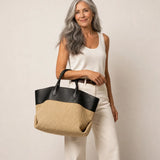 The Colourblock Woven Tote Bag