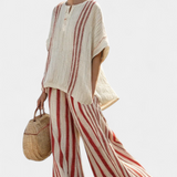 Vanessa - Elegant Red Stripes Set