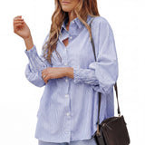 SARAH™ – Modern Striped Button Shirt