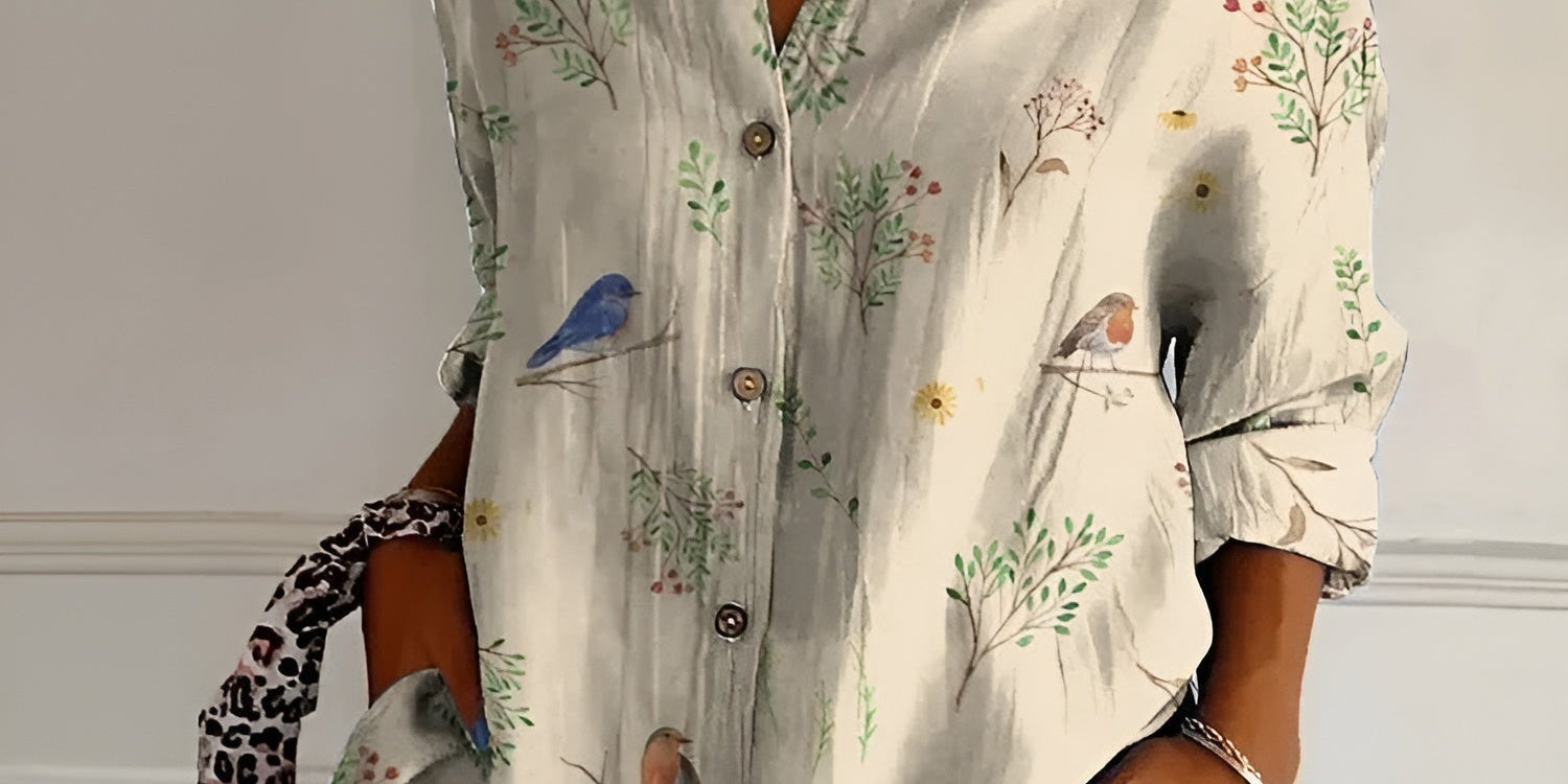 MELODIE™ – Elegant Floral Button Shirt