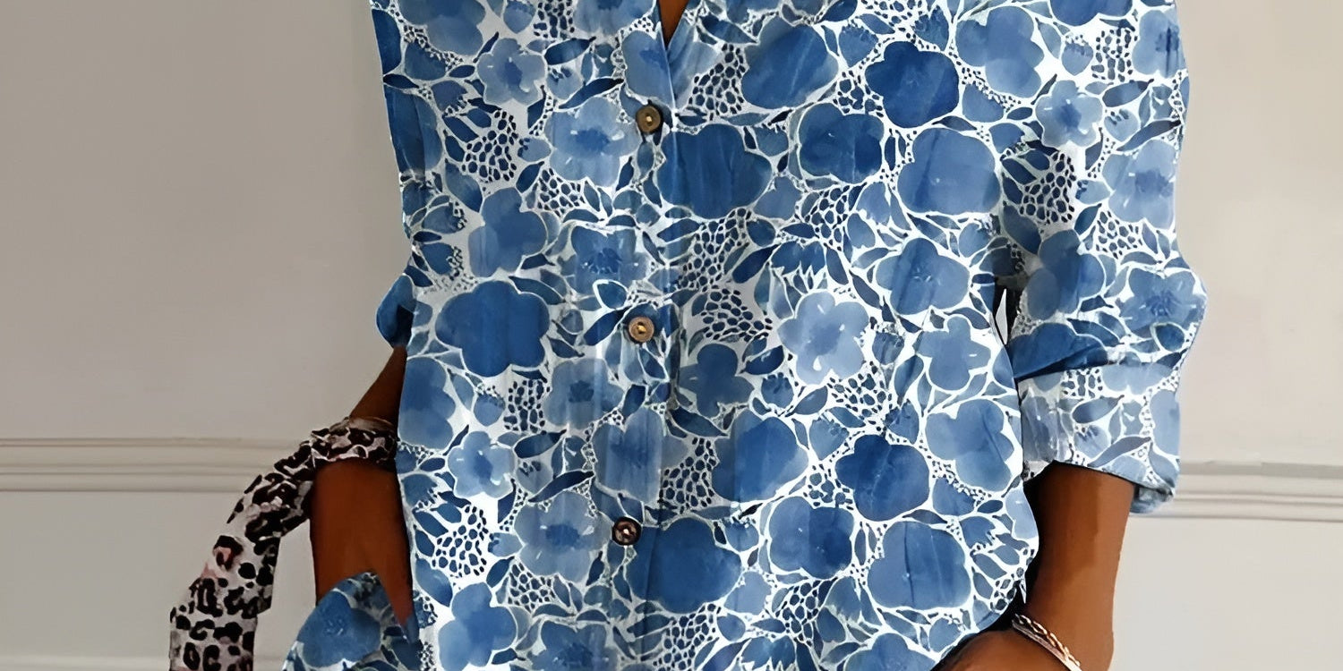 MELODIE™ – Elegant Floral Button Shirt