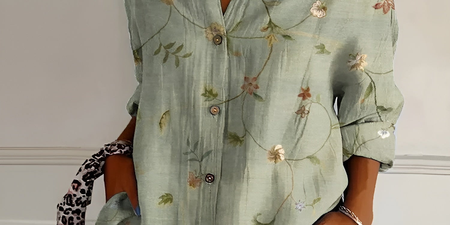 MELODIE™ – Elegant Floral Button Shirt