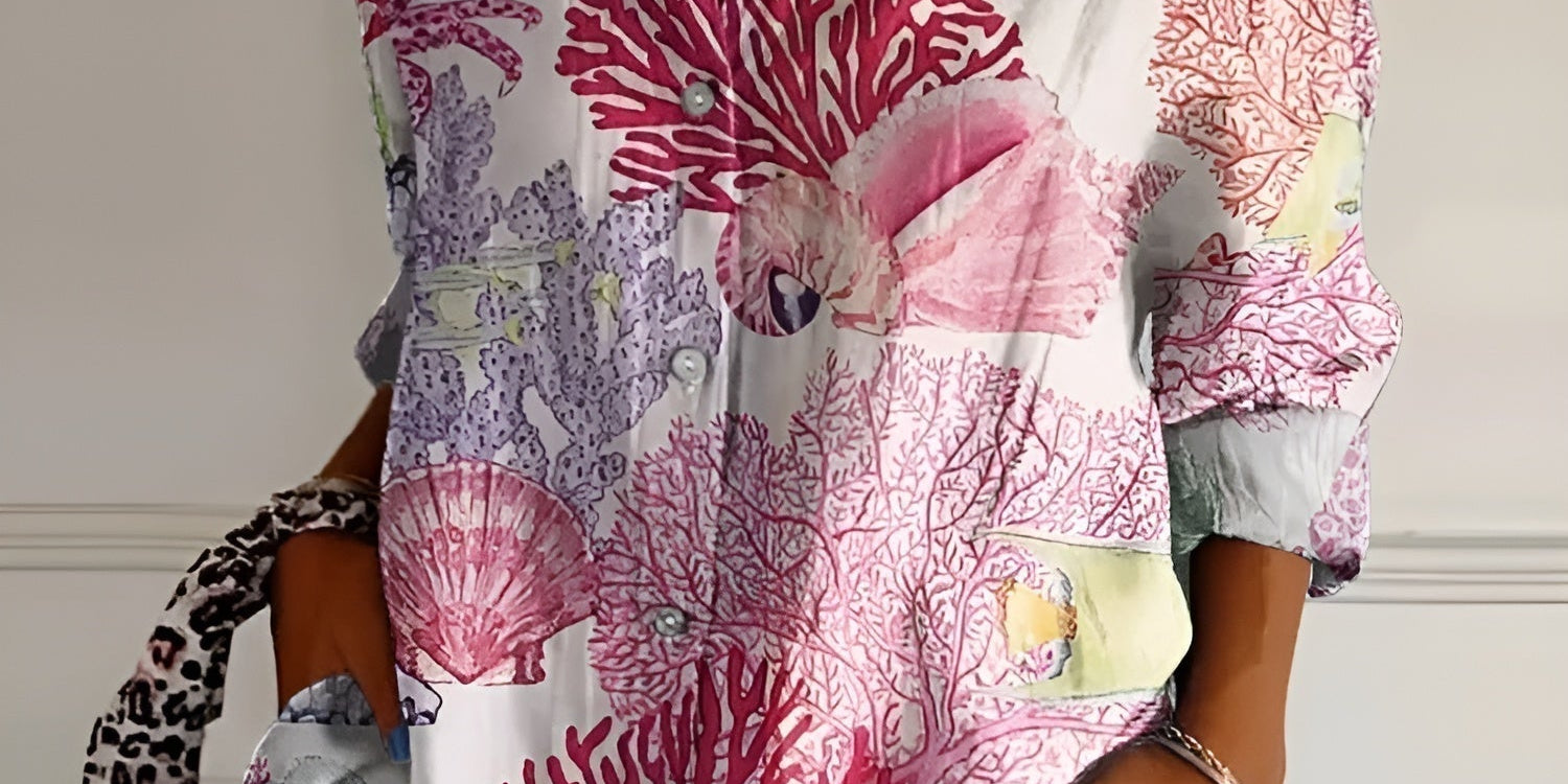 MELODIE™ – Elegant Floral Button Shirt